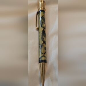Parker Lady Duofold Ringtop Pencil - Black and Pearl Marble, Gold Trim 1920/1930